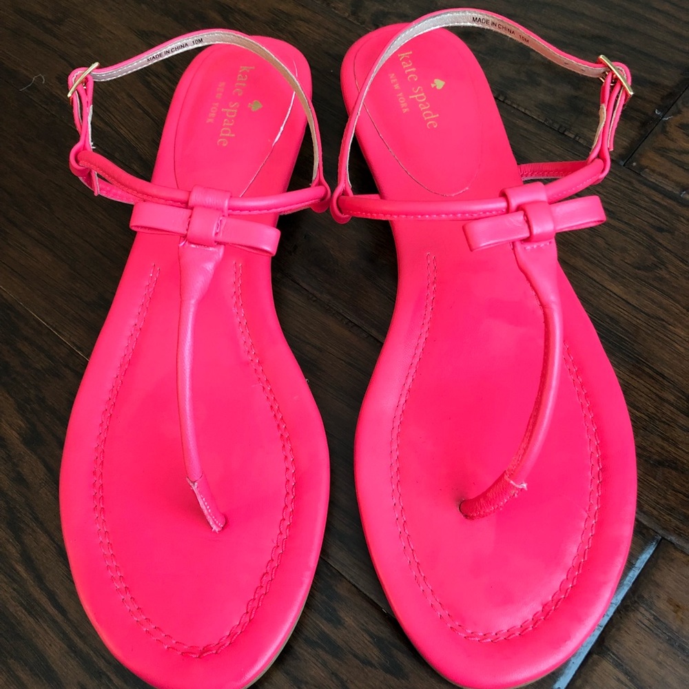 Kate Spade pink bow flat sandals
